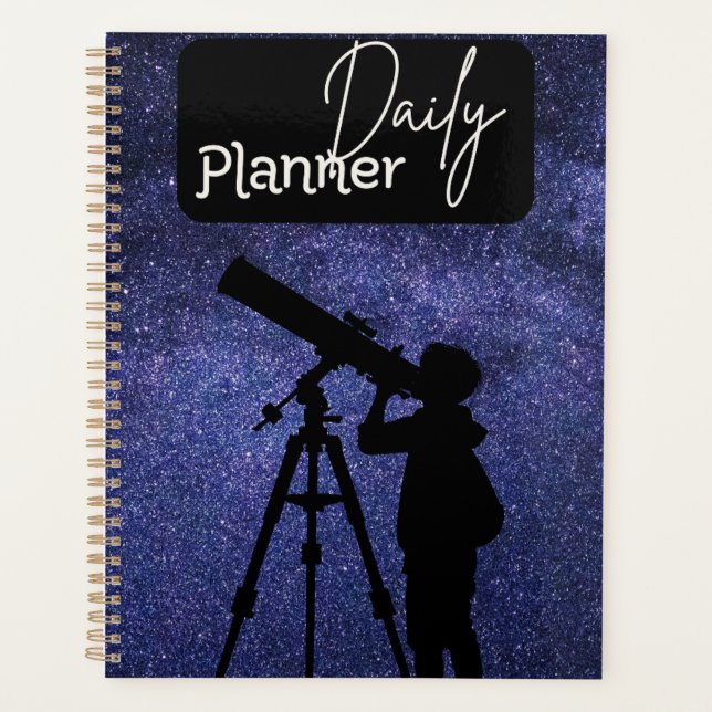 Stargazing Galaxy Theme Daily Planner (Front)