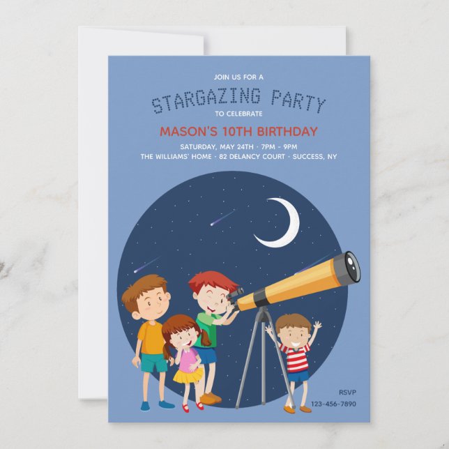 Stargazing Party Invitation (Front)
