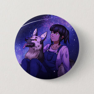 Stargazing with a Dog 2 Inch Round Button
