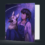 Stargazing with a Dog Binder<br><div class="desc">A girl sits with her dog on a cool spring night watching the beautiful stars above her. This original character design was inspired by anime-style art!</div>