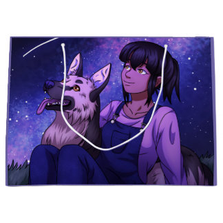 Stargazing with a Dog Large Gift Bag