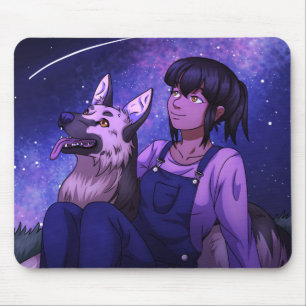 Stargazing with a Dog Mouse Pad