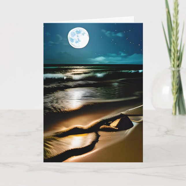 Staring at the Moon and Thinking About You Card (Front)