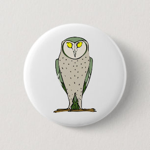 Staring Owl 2 Inch Round Button