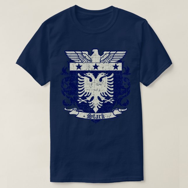 Stark Family Crest distressed T-Shirt (Design Front)