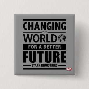 Stark Industries Changing The World 2 Inch Square Button