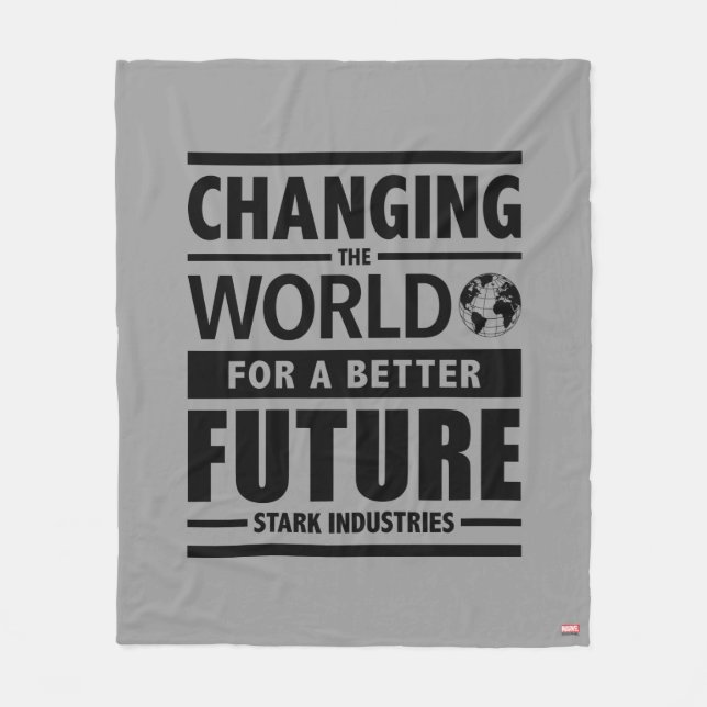 Stark Industries Changing The World Fleece Blanket (Front)