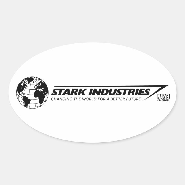 Stark Industries World Logo Oval Sticker (Front)