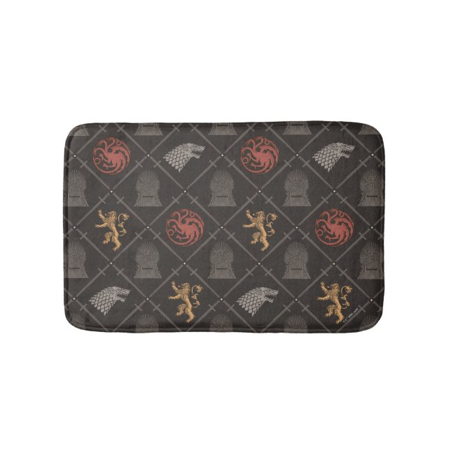 Stark, Lannister, Targaryen, Iron Throne Pattern Bath Mat (Front)