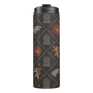 Stark, Lannister, Targaryen, Iron Throne Pattern Thermal Tumbler