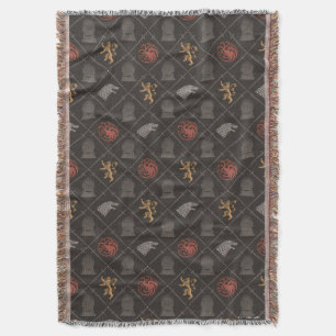 Stark, Lannister, Targaryen, Iron Throne Pattern Throw Blanket