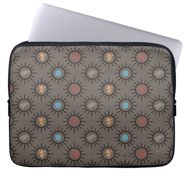 Stark, Lannister, Targaryen, Night King Pattern Laptop Sleeve (Front)
