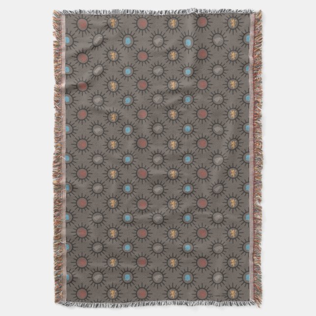 Stark, Lannister, Targaryen, Night King Pattern Throw Blanket (Front Vertical)