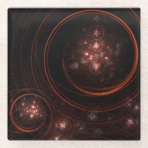 Starlight Abstract Art Glass Coaster
