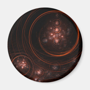 Starlight Abstract Art Round Magnet