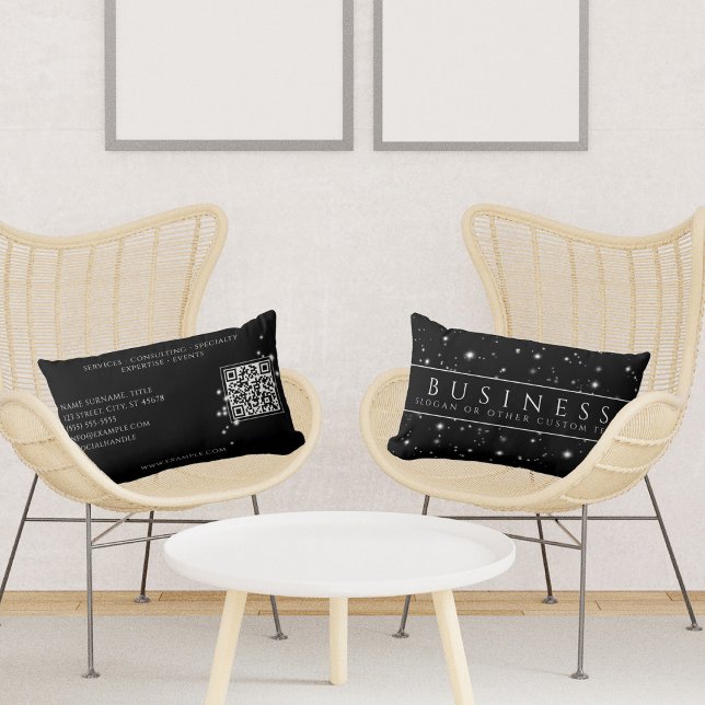 Starlight Black Business Card Lumbar Pillow (Creator Uploaded)