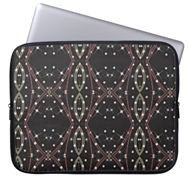 Starlight Borwn Abstract Pattern Laptop Sleeve (Front)