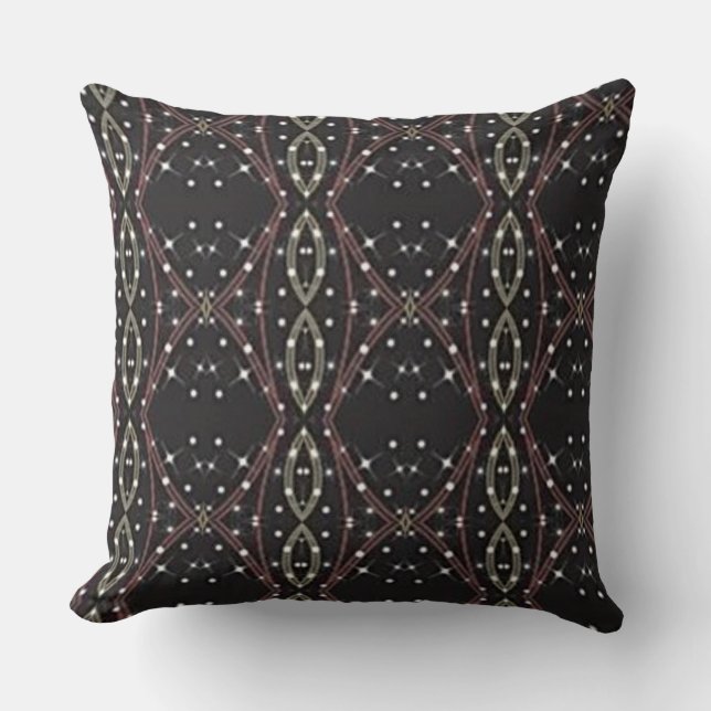 Starlight Brown Abstract Pattern Throw Pillow (Front)