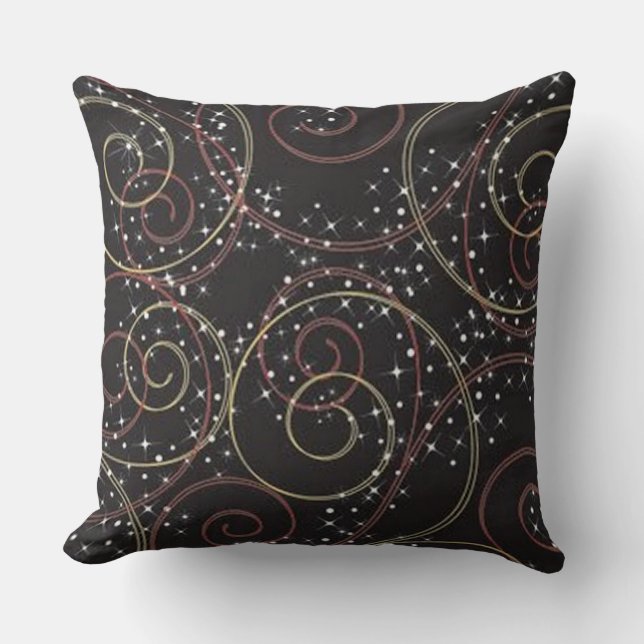 Starlight Brown Curls Pattern Throw Pillow (Front)