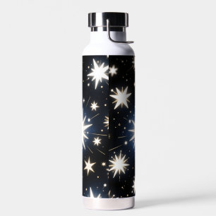 Starlight Bursts ,Radiant Cosmic Pattern Water Bottle