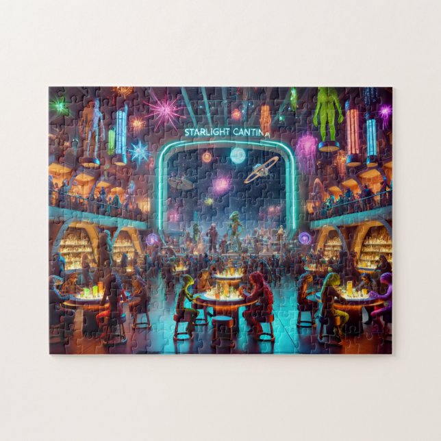 Starlight Cantina Cosmic Alien Bar Jigsaw Puzzle (Horizontal)