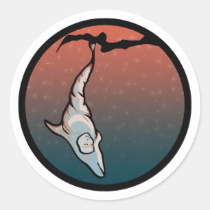 starlight dolphin cocoon classic round sticker