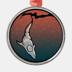 starlight dolphin cocoon metal ornament