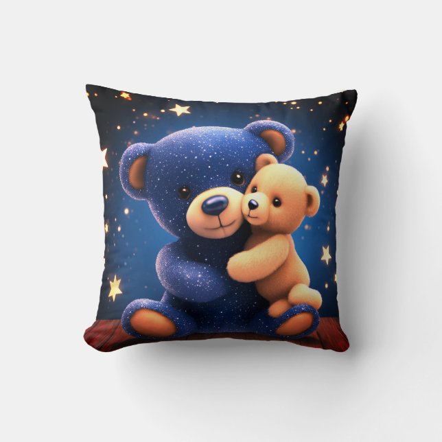 Starlight DreamerThrow Pillow- Cuddle Teddy Bear Throw Pillow (Front)