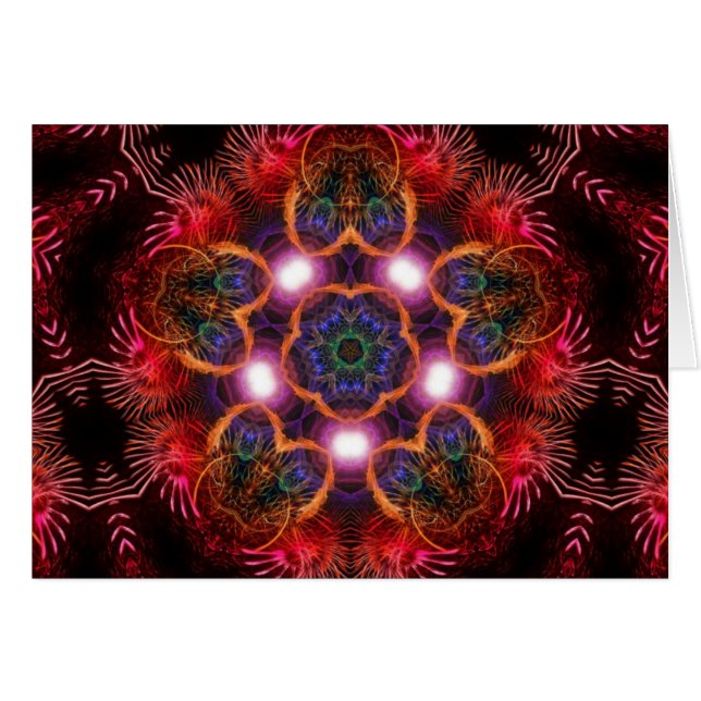 Starlight Fractal Rose Card (Front Horizontal)
