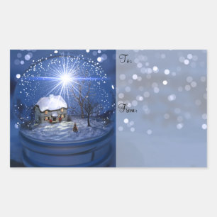 Starlight Globe Étiquettes cadeaux de Noël