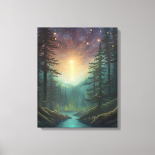 Starlight In The Woods Mountain Stream Canvas Print