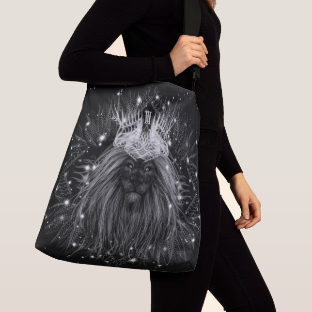 Starlight Lion with Crown Monogram Crossbody Bag (Close Up)