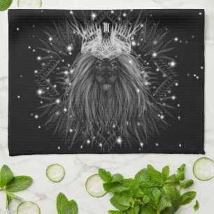Starlight Lion with Crown Monogram Kitchen Towel