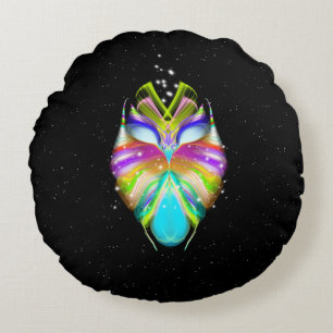 Starlight Oracle Owl Round Pillow