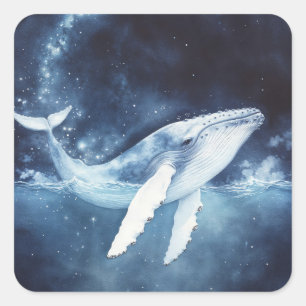 Starlight Path of the Humpback Whale Square Sticker
