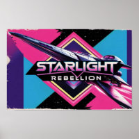 Starlight Rebellion Retro Pop Culture Poster 80s-