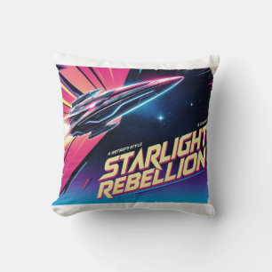 Starlight Rebellion Retro Pop Culture Poster 80s- Throw Pillow