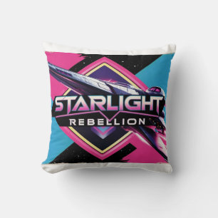 Starlight Rebellion Retro Pop Culture Poster 80s- Throw Pillow