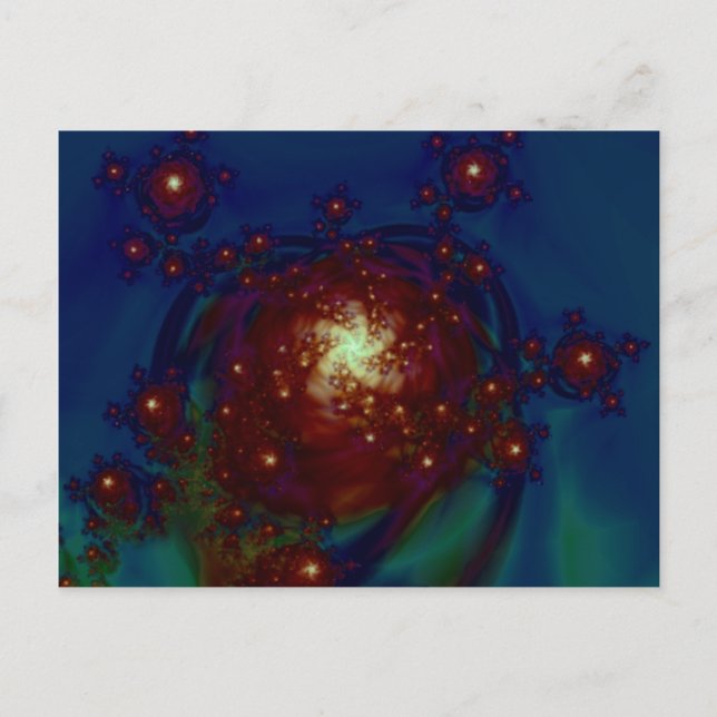 "Starlight Rose Galaxy" ~ Abstract Art Print Postcard (Front)