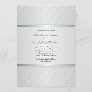 Starlight Silver Flare Monogrammed Elegant Wedding Invitation