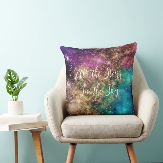 Starlight Sonata: Personalized Starry Creation Throw Pillow (Chair)