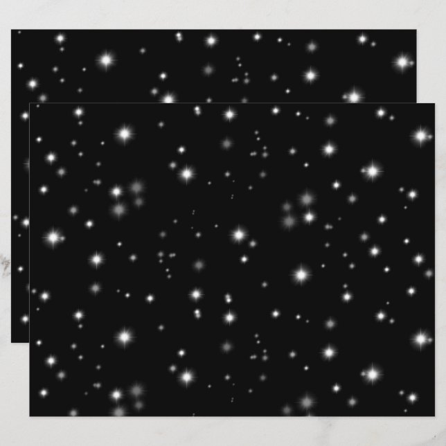 Starlight Sparkles Black and White Stars (Front/Back)