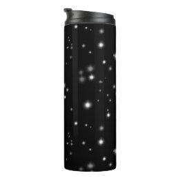 Starlight Sparkles Black and White Stars Thermal Tumbler