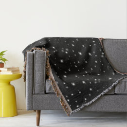 Starlight Sparkles Black and White Stars Throw Blanket