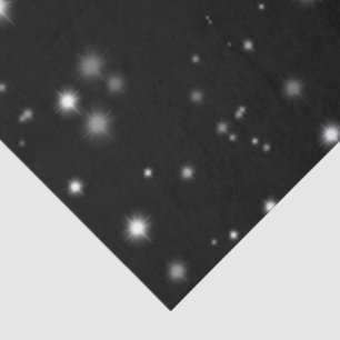 Starlight Sparkles Black and White Stars Tissue Paper