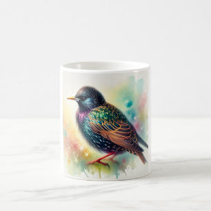 Starling Bird 210924AREF133 - Watercolor Coffee Mug