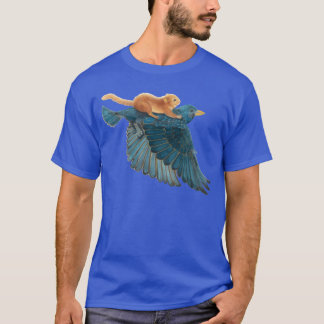 Starling Bird and Dormouse Flying girl T-Shirt
