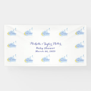 Starlit Baby Boy Bliss Stork Special Delivery Banner