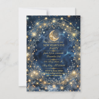Starlit Celebration: New Year's Eve Invitation