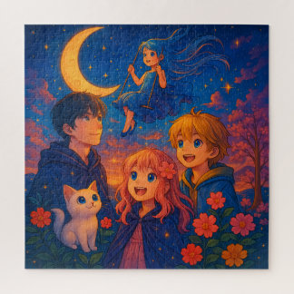 "Starlit Dreams – Moonlight Fantasy Puzzle" Jigsaw Puzzle